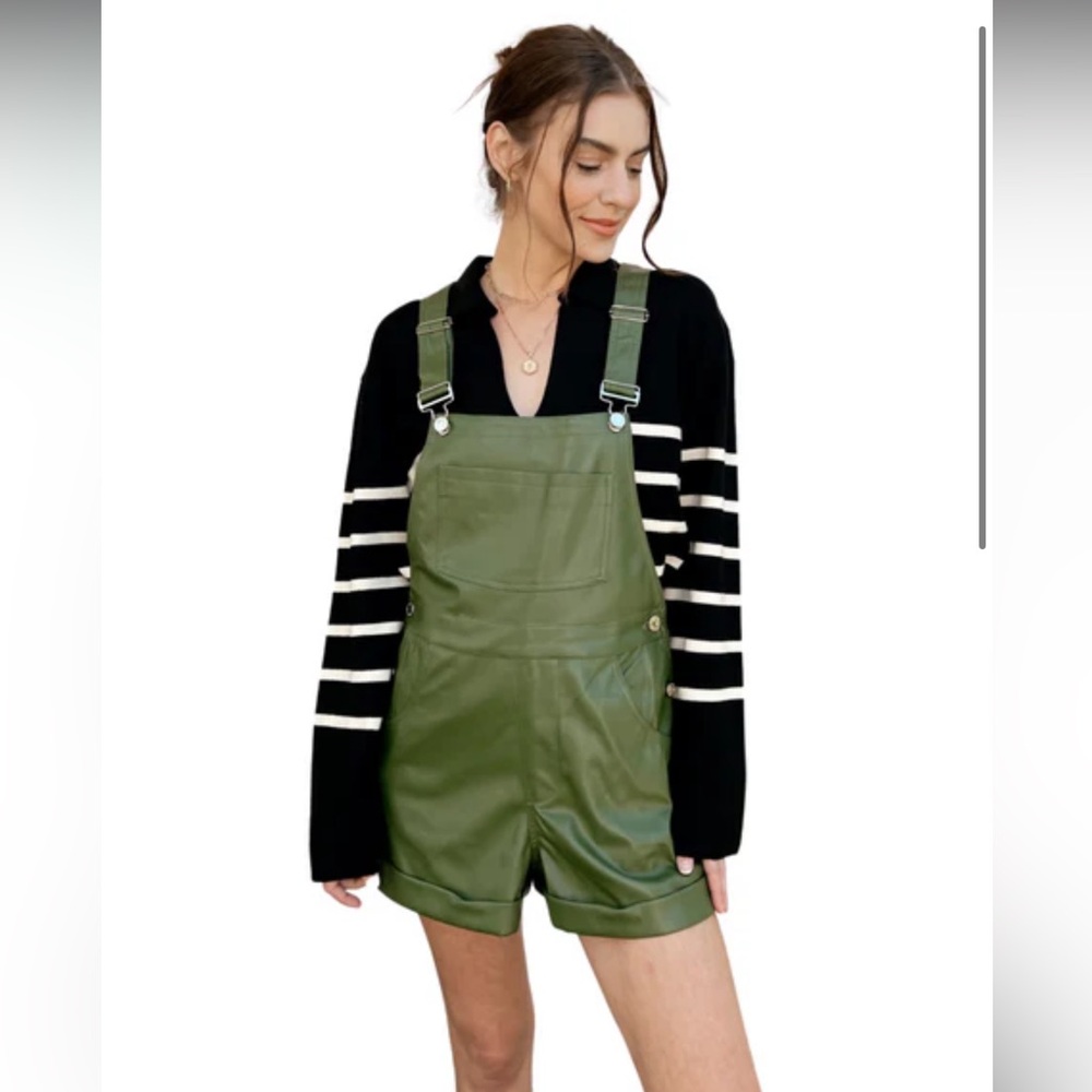 WeWoreWhat Vegan Leather Overalls